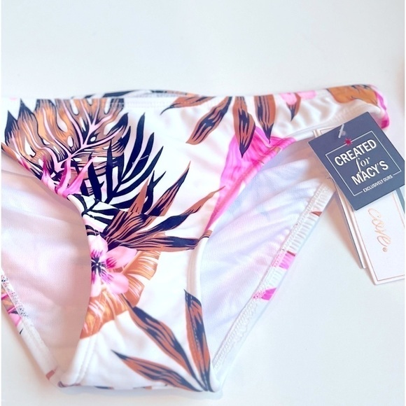 SALT + COVE Women's Tropic Time Printed Cinch-Back Bikini Bottoms, swimsuit M - Picture 9 of 9